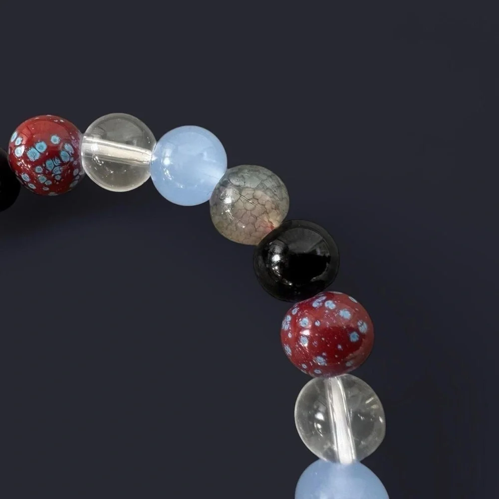 Cherry Glass Bead Bracelet 8mm